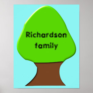 Póster Cartel de árbol genealógico personalizable