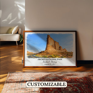 Póster Cartel de Arches National Park Utah, Acuarela