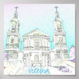 Póster Cartel de arquitectura de la iglesia de Vitebsk Bi