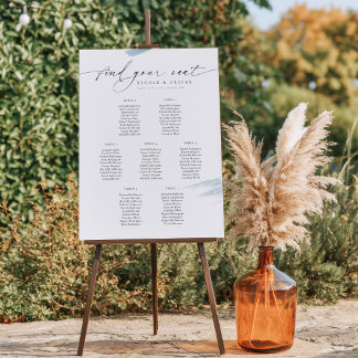 Póster Cartel de Asientos de Bienvenida para 7 Mesas Boda