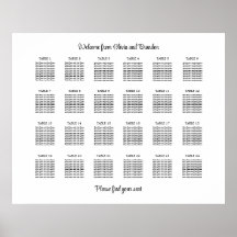 Cartel de Asientos de Boda de Mesa 24 con Estilo