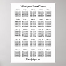 Cartel de Asientos de Boda de Mesa 25 con Estilo