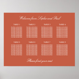 Póster Cartel de Asientos de Boda de Mesa de Terracota 8