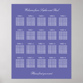 Póster Cartel de Asientos de Boda de Mesa Lavanda 20
