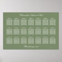 Cartel de Asientos de Boda de Mesa Sage Green 21