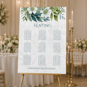 Póster Cartel de Asientos de Boda Verde Salvia Eucalipto
