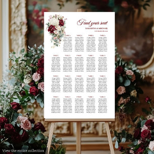 Póster Cartel de asientos del boda rosa de oro Boho marsa
