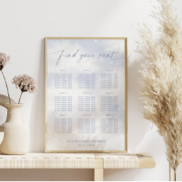 Póster Cartel de Asientos On Cloud 9 Azul Polvo