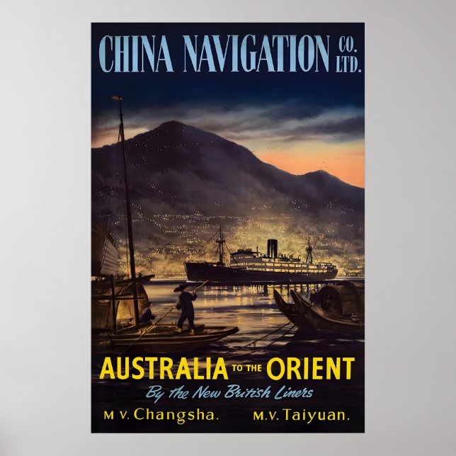 Póster Cartel de Australia a Orient Steam Ship Lines (Frente)
