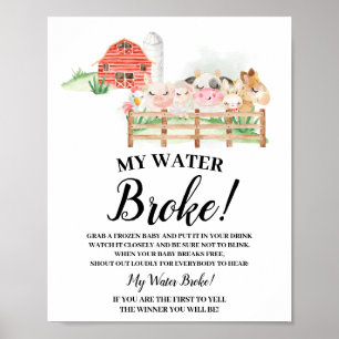 Póster Cartel de Baby Shower de "Animales de granja" My W