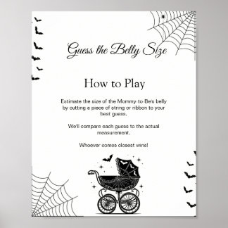 Póster Cartel de Baby Shower de Halloween para Adivinar e