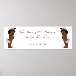 Póster Cartel de Baby Shower de princesa étnica vintage