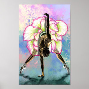 Póster Cartel de bailarina de ballet mujer bailarina de f