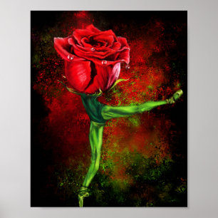 Póster Cartel de bailarina de ballet Rosa - Pintura