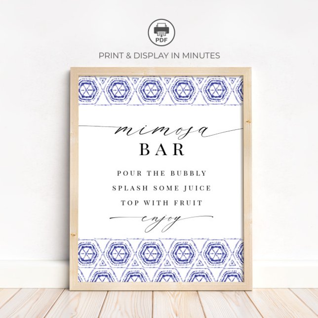 Póster Cartel de Bar Mimosa Boho Azul Índigo (Subido por el creador)