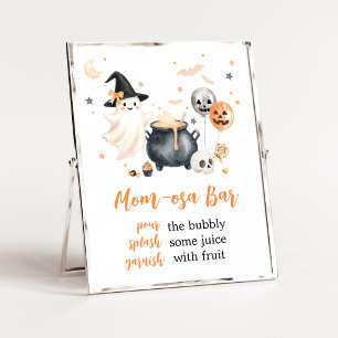 Póster Cartel de Bar Mom Osa Fantasma Naranja Pequeño Boo