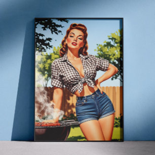 Póster Cartel de barbacoa vintage