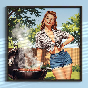 Póster Cartel de barbacoa vintage