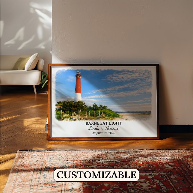 Póster Cartel de Barnegat Light Nueva Jersey, Acuarela (Subido por el creador)