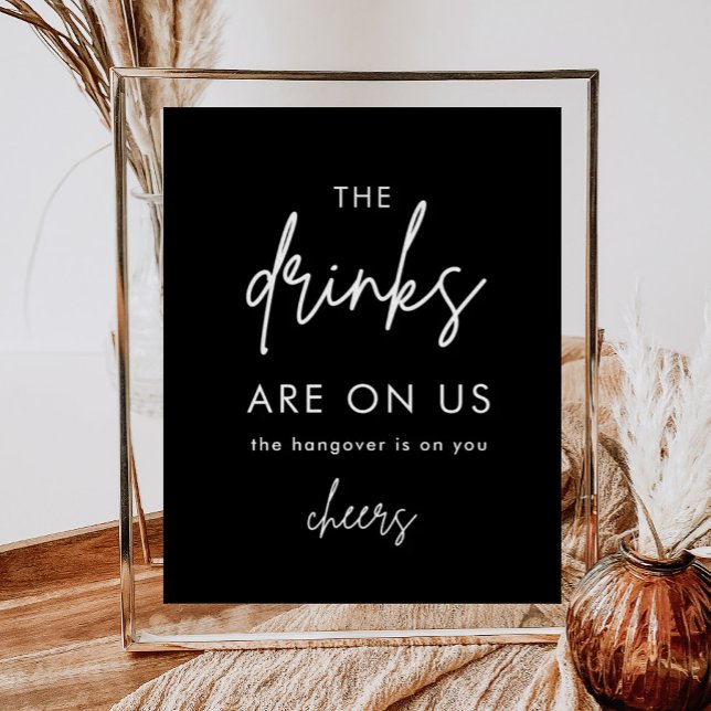 Póster Cartel de barra abierta de boda divertido minimali (Subido por el creador)