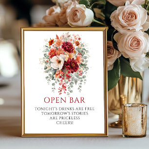 Póster Cartel de barra abierta floral de otoño Rich Marsa
