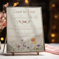 Cartel de barra de bebida característica para boda