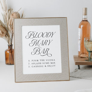 Póster Cartel de barra de Bloody Mary con tipografía eleg