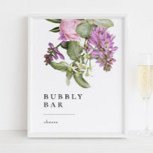 Cartel de barra de burbujas para ducha de novia de