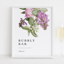 Póster Cartel de barra de burbujas para ducha de novia de