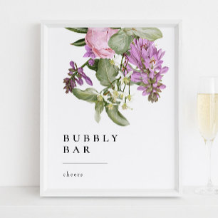 Póster Cartel de barra de burbujas para ducha de novia de