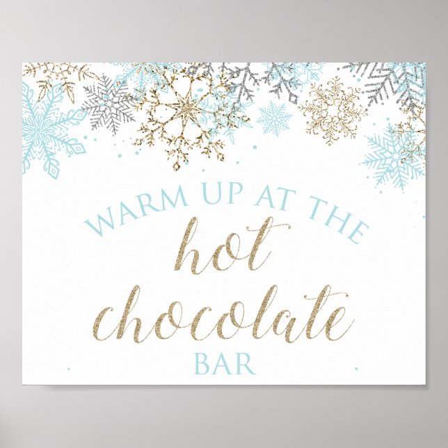 Póster Cartel de barra de chocolate caliente de invierno  (Frente)