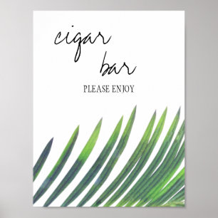 Póster Cartel de barra de cigarros - Boda con vegetación