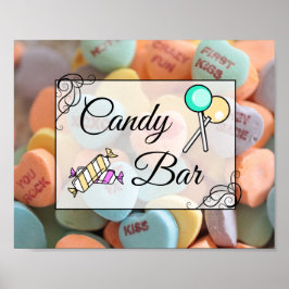 Póster Cartel de barra de dulces para boda o baby shower