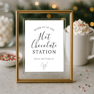 Póster Cartel de barra de estación de chocolate caliente