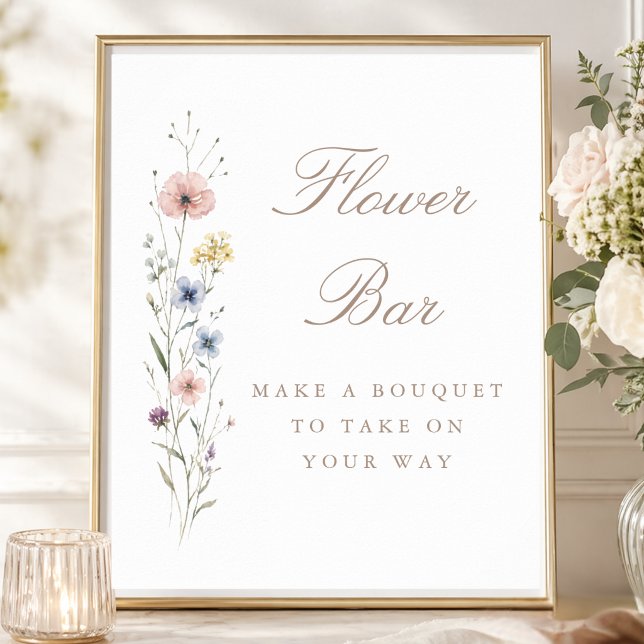 Póster Cartel de barra de flores para fiesta de shower de (Subido por el creador)