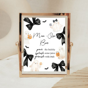 Póster Cartel de barra de mamá osa de Halloween fantasma 