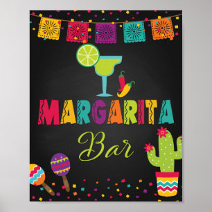 Póster Cartel de barra de margarita de fiesta