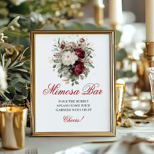 Póster Cartel de barra de Mimosa Burgundy Blush encantado
