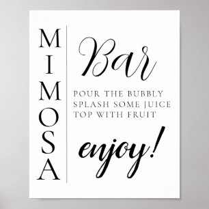 Póster Cartel de barra de mimosa con guión minimalista mo