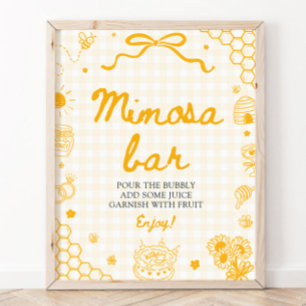 Póster Cartel de barra de Mimosa de abeja de miel de ging