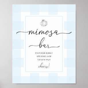 Póster Cartel de barra de mimosa de calabaza a cuadros az