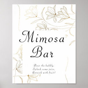 Póster Cartel de barra de Mimosa de flor de oro