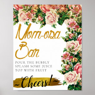 Póster Cartel de barra de Mimosa elegante para flores en 