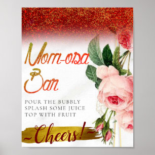 Póster Cartel de barra de Mimosa elegante y chic