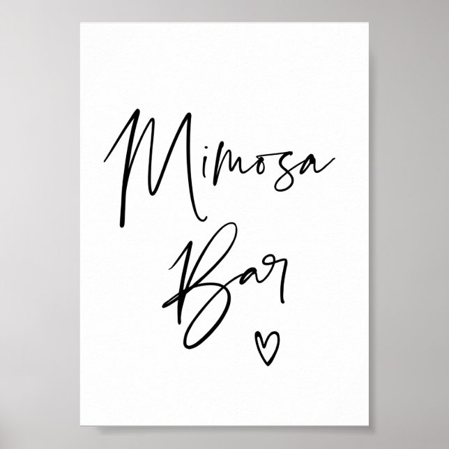 Póster Cartel de barra de Mimosa moderno para compromiso  (Frente)