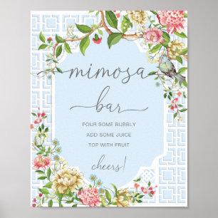 Póster Cartel de barra de mimosa para baby shower de Chin