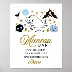 Póster Cartel de barra de mimosa para baby shower del niñ