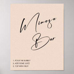 Póster Cartel de barra de mimosa para despedida de solter