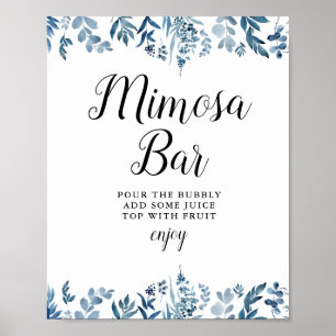 Póster Cartel de barra de mimosa para fiesta de shower nu
