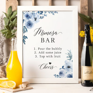 Póster Cartel de barra de mimosa para fiesta de shower nu